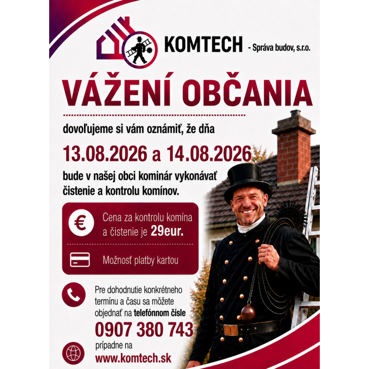 Čistenie a kontrola komínov