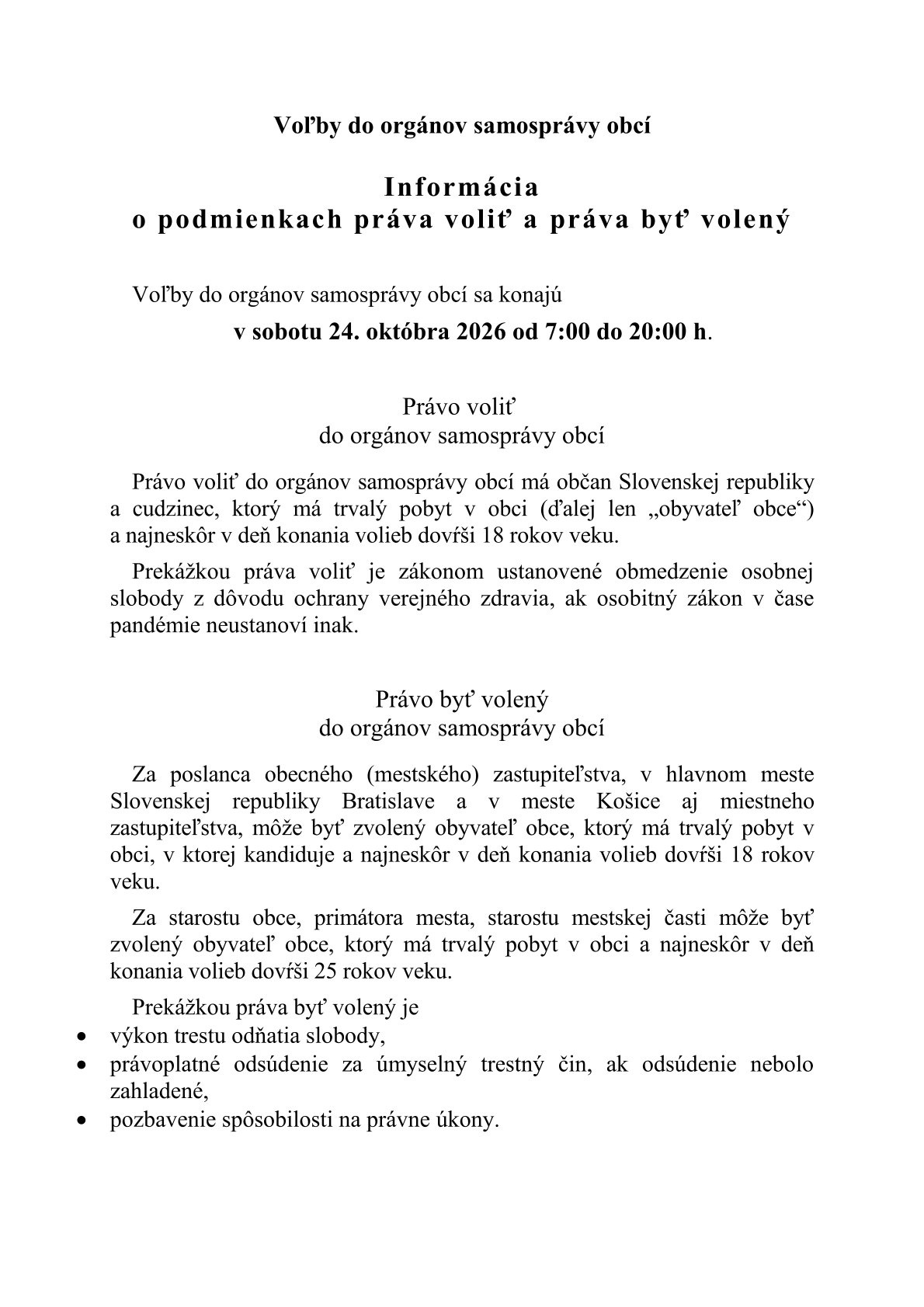 Voľby do orgánov samosprávy obcí