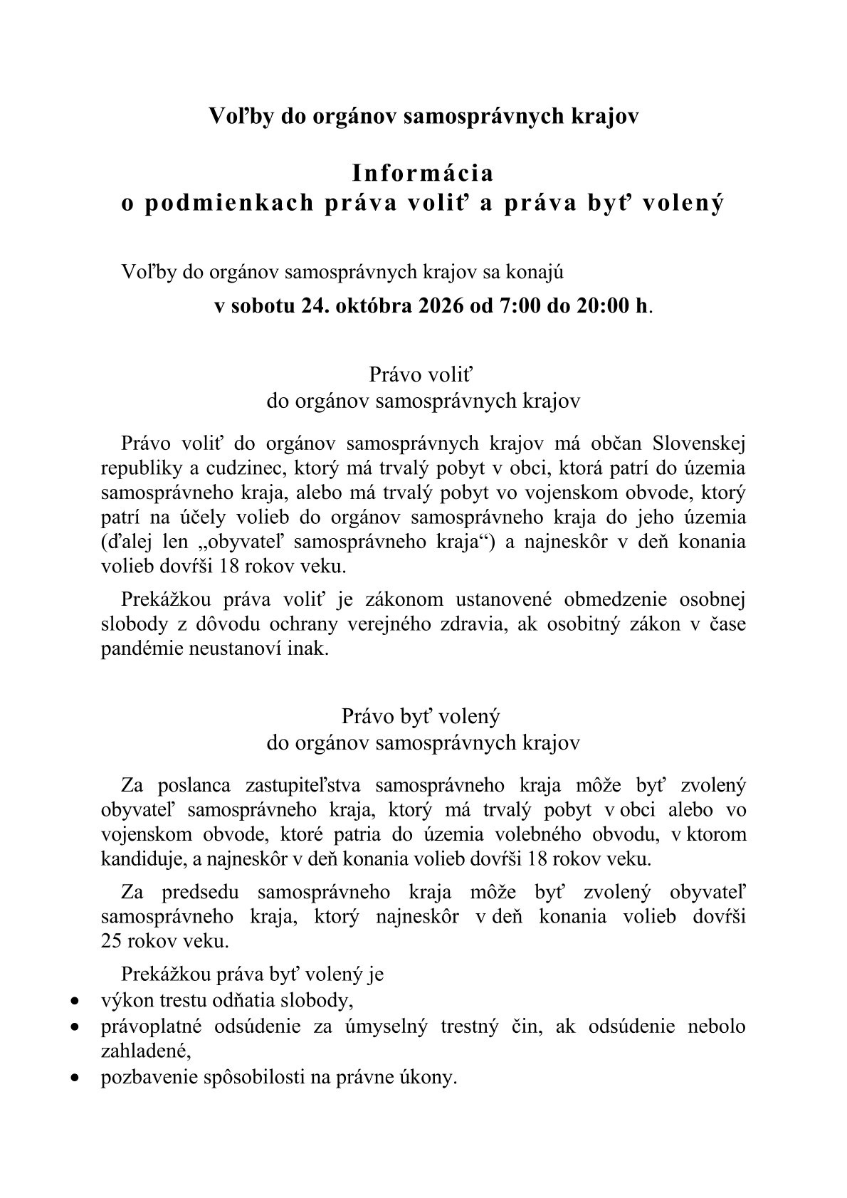 Voľby do orgánov samosprávnych krajov