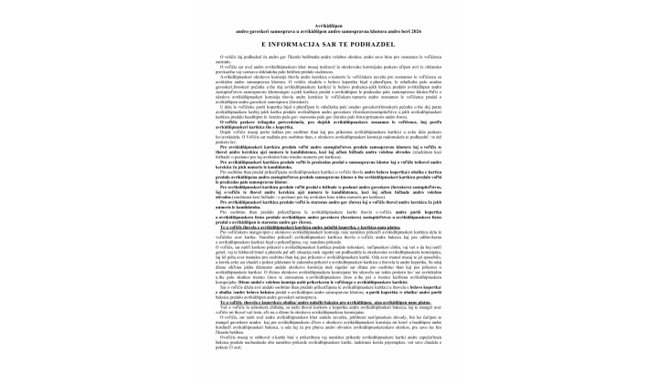 Informácia o spôsobe hlasovania ROM