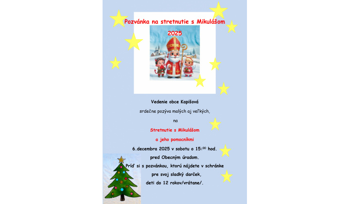 Pozvánka na stretnutie s Mikulášom