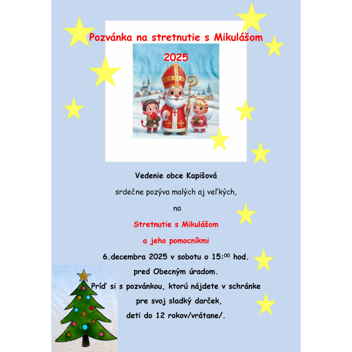 Pozvánka na stretnutie s Mikulášom