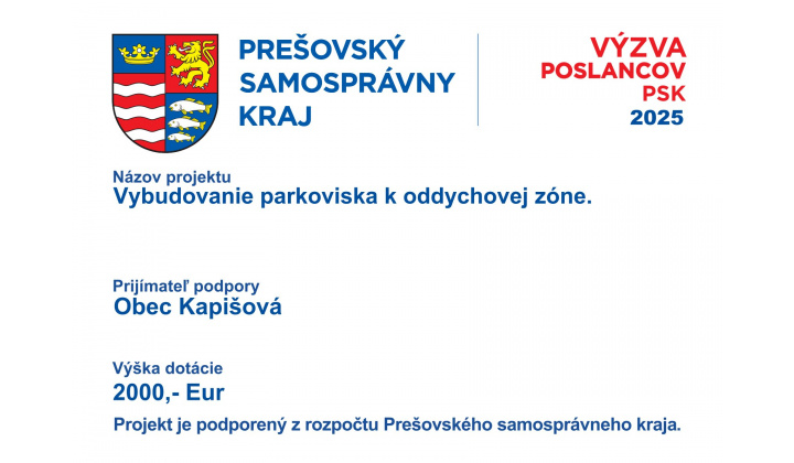 ''Projekt je podporený z rozpočtu Prešovského samosprávneho kraja''