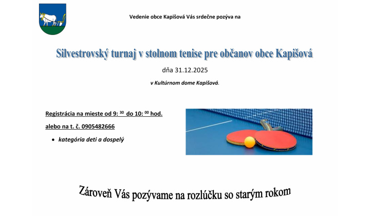 Silvestrovský turnaj v stolnom tenise 