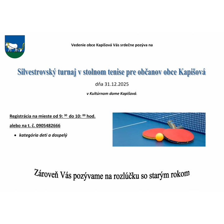 Silvestrovský turnaj v stolnom tenise 