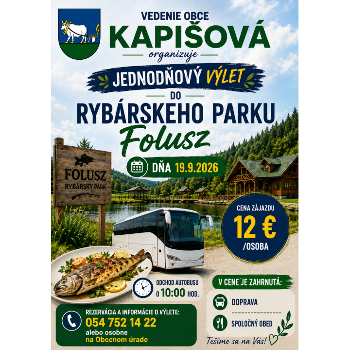Výlet do rybárskeho parku Folusz 19.9.2026